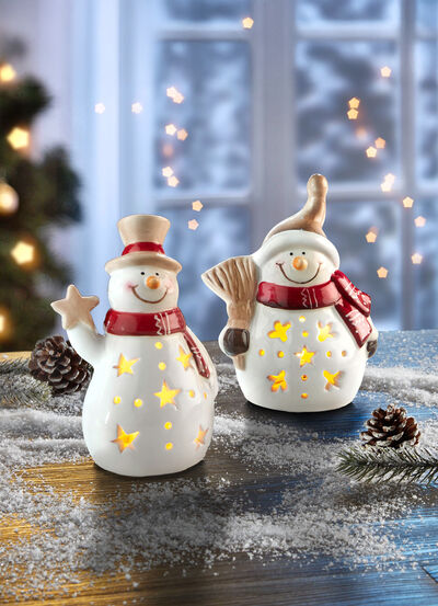 Verlichte sneeuwmannen, set van 2 